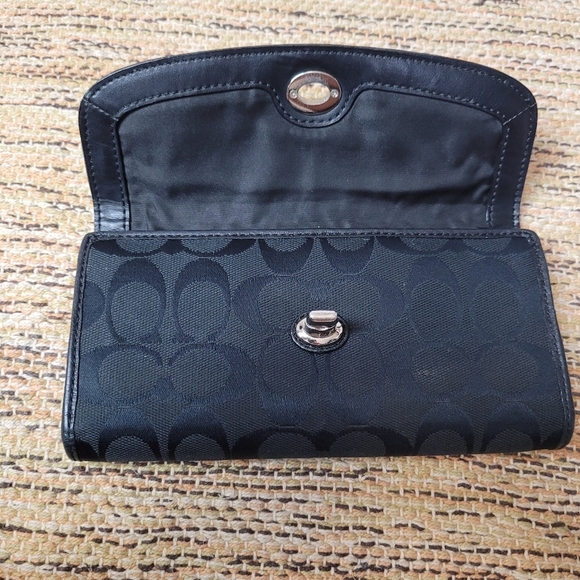 COACH Logo Canvas and Leather Wallet - Picture 4 of 7